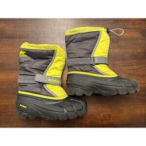 Sorel Kids Boots - Neon Yellow and Charcoal